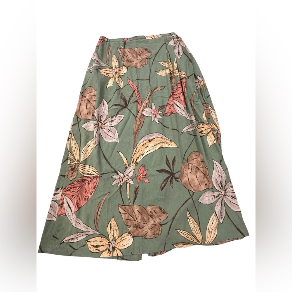 Southern Lady Vintage Floral Rayon Skirt 14
